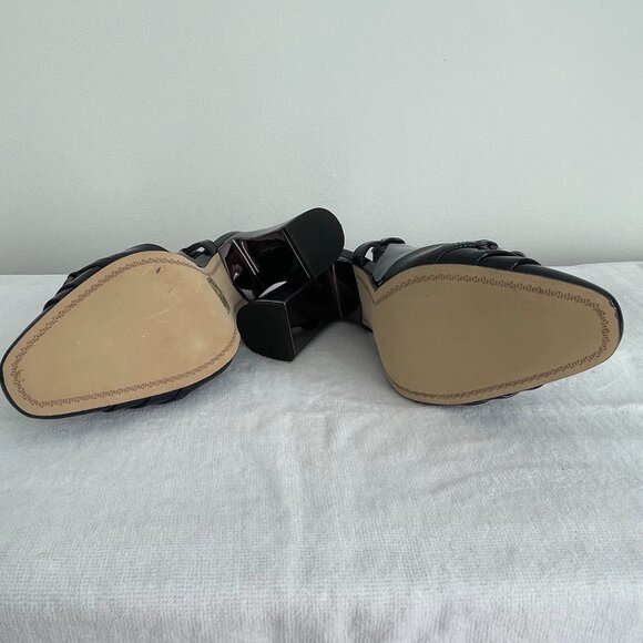 New Classic KL Paris Navy Blue Patent Leather Size 7.5 - Picture 7 of 7